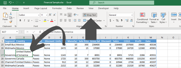Wrap Text In Excel